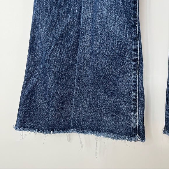 Express 16S 70s Flare Jeans Womens Large Short 0842 Flex Mid Rise Dark blue - Picture 4 of 13